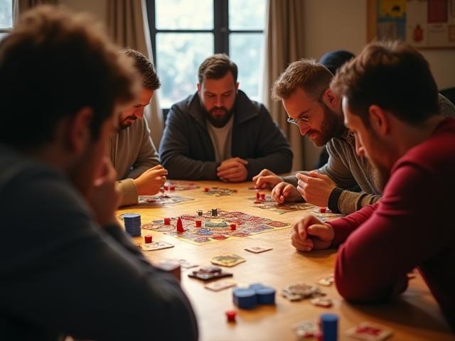 Jugadores compitiendo en un torneo de Catan