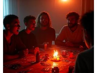 Ambiente de noche temática con temática oscura y jugadores entusiasmados