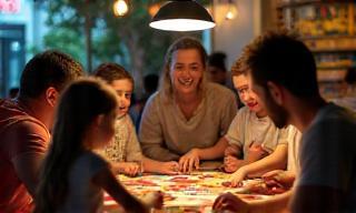Familia disfrutando juegos de mesa en tienda Juegos Magistrales MX